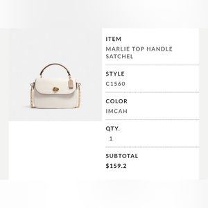 Coach Leather Marlie Top Handle with Crossbody Strap